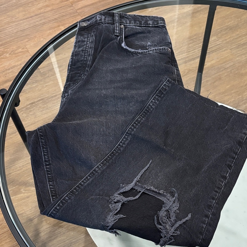 Free People Distressed Black Jeans
